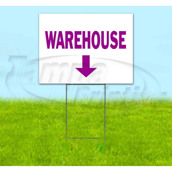 Warehouse Down (18" x 24") Yard Sign, Includes Metal Step Stake