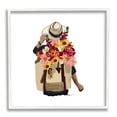 thumbnail image 4 of Stupell Industries Woman Carrying Backpack Mixed Flower Bouquet Arrangement Graphic Art White Framed Art Print Wall Art, Design by Amelia Noyes, 4 of 5