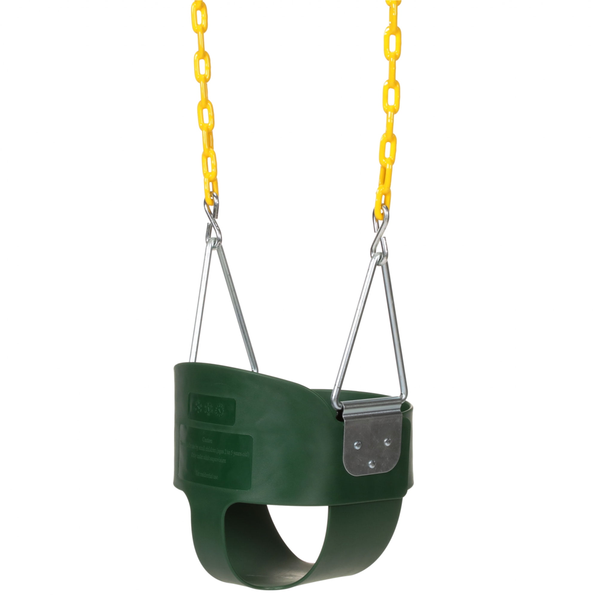 Heavy-Duty Green High Back Toddler Swing – Infant Bucket Swing Seat with Coated Chains – Baby Swing for Swing Sets, Outdoor Use – Green | Eastern Jungle Gym