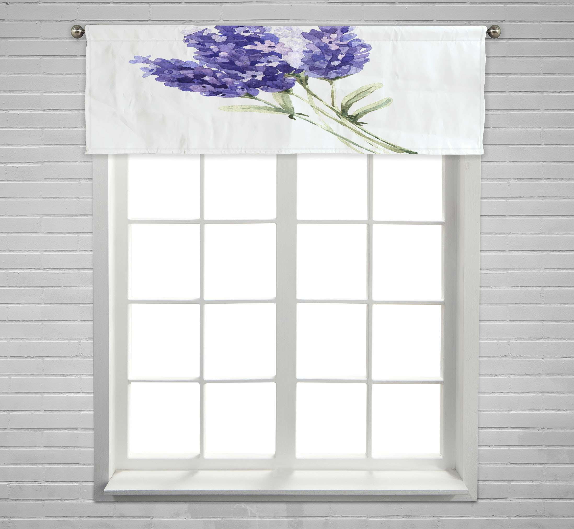 ECZJNT Wildflower lavender flower Window Curtain Valance Rod Pocket