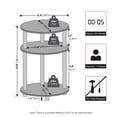 thumbnail image 3 of Furinno TURN-N-TUBE 3-Tier Oval Toolless Narrow Nightstand End Table Espresso, 3 of 4