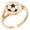 Rose Gold, variant on Stainless Steel Love Soccer Heart Minimalist Oval Top Polished Statement Ring