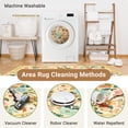 thumbnail image 3 of NewBuros 5'x7' Area Rugs, Boho Non Slip Washable Rugs for Living Room, Stain Resistant Soft Low Pile Indoor Floral Carpet for Bedroom Dining Room Office, Ivory Yellow, 3 of 9