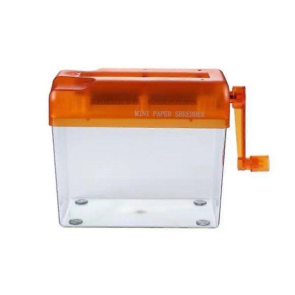 Hand crank paper shredder mini document paper cutter tool receipts ticket bill cutting machine office supplies orange