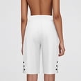 thumbnail image 4 of Pedal Pushers for Women Lightweight Summer Linen Capri Pants Casual Loose Elastic Waist Wide Leg Bermuda Shorts White L, 4 of 7