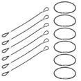 thumbnail image 1 of Candado de cable de seguridad de 0.6 pies (8 pulgadas), 6 Pcs de cable de acero inoxidable trenzado recubierto de 0.08 de diámetro con doble bucle para equipaje, bicicletas, puertas, paquetes, negro, 1 of 7