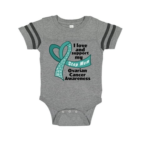 

Inktastic Ovarian Cancer Awareness I Love and Support My Step Mom Gift Baby Boy or Baby Girl Bodysuit