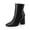 BLACK-PU, variant on Women's Ankle Boots with Side Zip, Block Heel, Classic Chic Style for Work & Casual Outfits