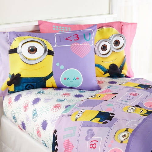 Universal Minions Girl 'Way 2 Cute' Bedding Sheet Set