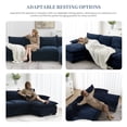 thumbnail image 5 of 118" Modern Chenille Sectional Sofa with Double Cushions,Storage Pockets,5 Seat Upholstered Indoor Furniture, L-shaped Comfy Cloud Couch with Reversible Chaise for Living Room, Apartments(Dark Blue), 5 of 12