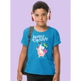 thumbnail image 2 of Unicorn In Santa Hat Dancing T-Shirt Juniors -Image by Shutterstock,  Medium, 2 of 4