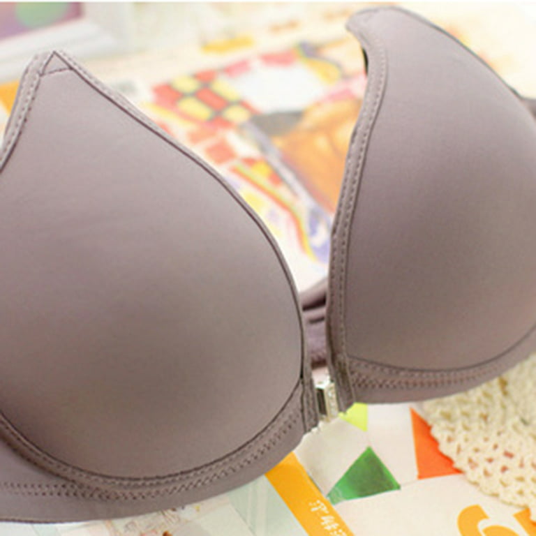 Women Bras,3/4 Cup Seamless Front Button Opening Closure Push Up Closure  Underwear,Size 32-38 