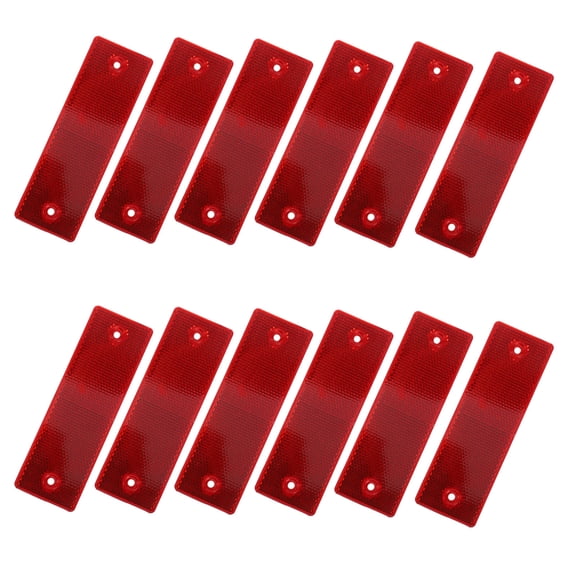 UPGRATOR Red Truck Reflectors - Peel and Stick, Durable Plastic, 12Pcs