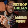 thumbnail image 2 of Gold Grillz for Teeth, Grillz Teeth Men, Grills For Your Teeth, Grillz For Women: Dazzling Fashion Teeth Grillz & Gold Plated Dental Grills Set, 2 of 13