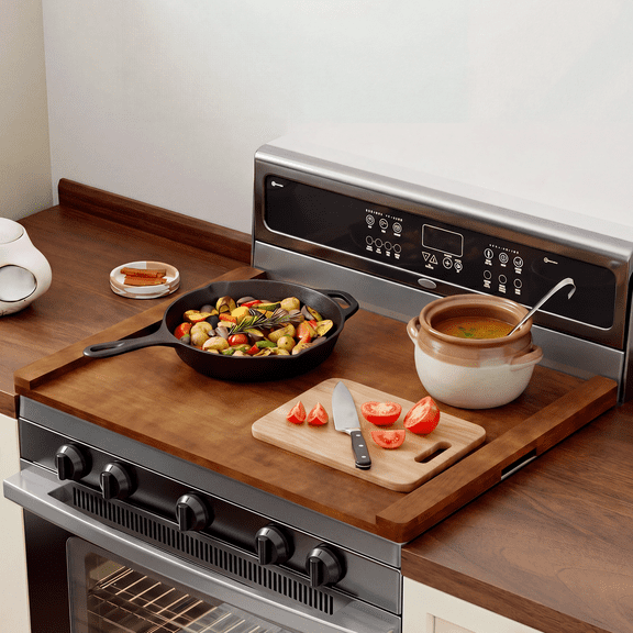HAIDAIYA Noodle Board Stove Cover, Stove Top Covers for Electric 30"L X 22"W, Stove Top Covers for Gas Burners, Sink Cover for Counter Space, Durable Easy Clean Countertop, Wood Color