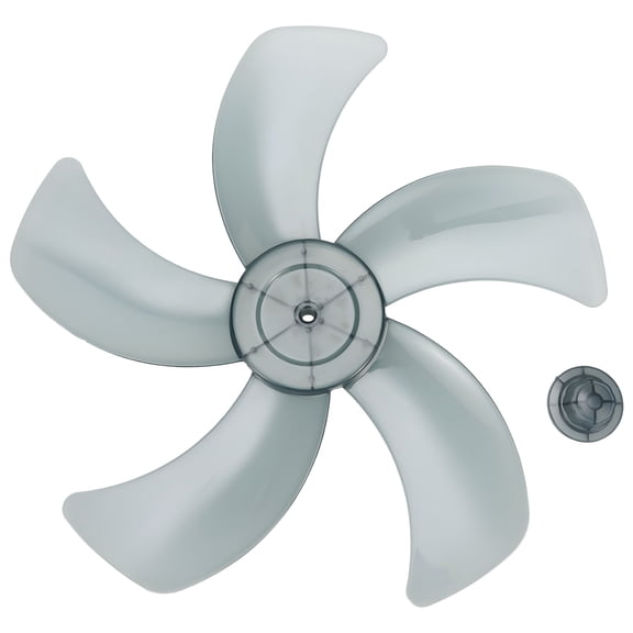 HIBIBUD Plastic Fan Blade Replacement Leaves with Nut Cover for Household Standing Pedestal Fan Table Fanner Accessories 16 Inch 5 Leaves (Black)