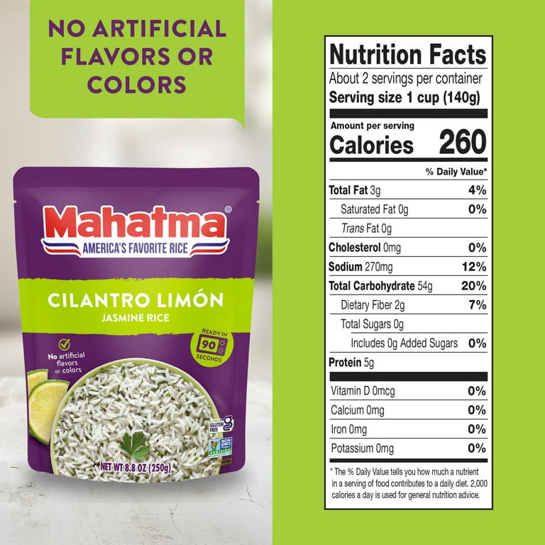 3 pack) Mahatma Ready-to-Heat Cilantro Limon Jasmine Rice, Gluten