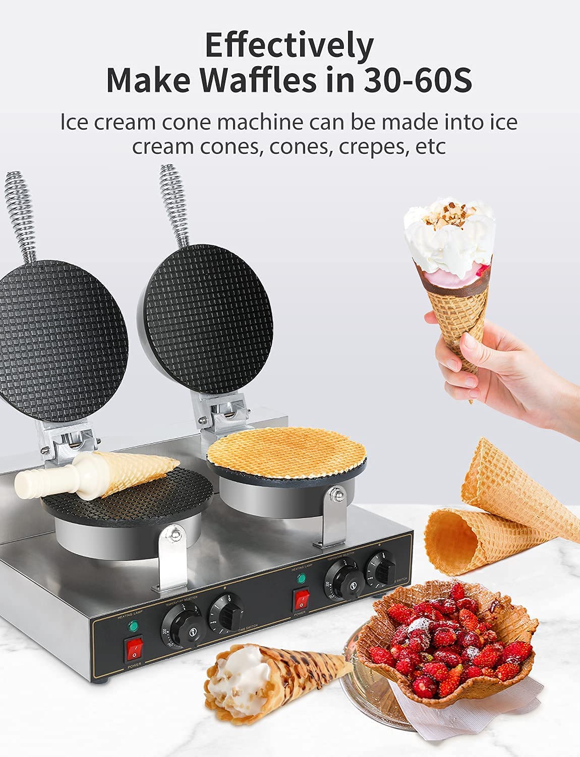 Electric Ice Cream Cone Machine Waffle Maker Nonstick Restaurant Egg Roll Maker Electric Ice Cream Cone Machine Waffle Maker Nonstick Restaurant Egg Roll Maker