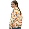 thumbnail image 4 of Xoenoiee Maple Leaves Hummingbird Print Girls Oversized Hoodies Casual Long Sleeve Half Zipper Sweatshirt Thanksgiving Drop Shoulder Pullover Tops Sportswear, 13-14 Years, 4 of 7
