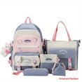 thumbnail image 1 of Juego De Mochila Kawaii De 5 Uds, Mochila De Estilo Preppy, Bolso De Mano, Bandolera, Estuche Para Lápices Y Monedero Con Cordón, 1 of 4