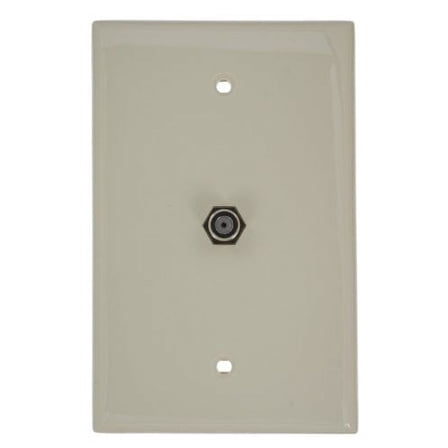 Leviton Midsize Video Wall Jack F Connector Light Almond