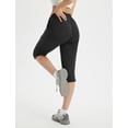 thumbnail image 2 of BALEAF Women's 17" Hiking Shorts Below Knee Bermuda Capri Pants Waterproof Lightweight Pockets Quick Dry Elastic Waist Black L, 2 of 7