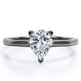 thumbnail image 1 of JeenMata Anillo Clásico Corte de Pera de 1 Quilate, Engaste en Garras, Estilo Solitario, Chapado en Oro Negro de 18 K sobre Plata, 1 of 5