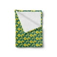 thumbnail image 2 of Floral Soft Flannel Fleece Throw Blanket, Summer Composition of Blooming Flowers and Leaves, Cozy Plush for Indoor and Outdoor Use, 50" x 60", Laurel Green Yellow, by Ambesonne, 2 of 5