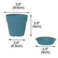 thumbnail image 2 of Home Garden Plastic Gardening Round Design Plant Flower Holder Planter Pot Tray Teal Blue, 2 of 3