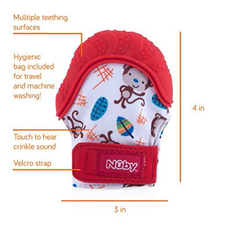 Nuby soothing teething mitten sales with hygienic travel bag