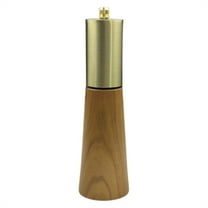 Dienrx Wooden Salt and Pepper Grinder Set – Refillable Manual Salt and Pepper Mills with Adjustable Ceramic Burrs, Gold Detailing, and Acacia Wood Stand – Only 1 Acacia Wood Grinder