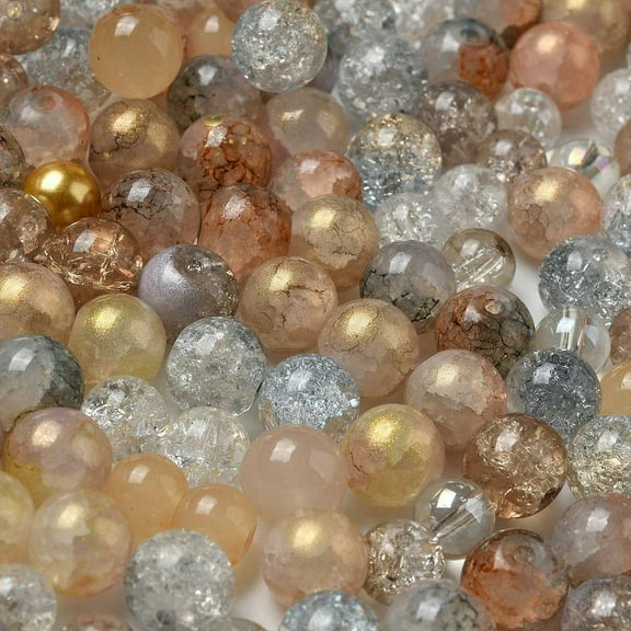 50gs Mixed style Glass Beads Round Mixed color 8~10mm Multi-color