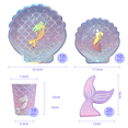 thumbnail image 2 of 10 Guest Mermaid Party Supplies Tableware Mermaids Themed Decorations Party Dinnerware Set Includes Plates Napkins Cups for Baby Shower Birthday Party, 2 of 5