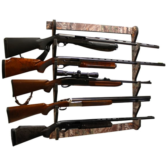 Realtree X-tra Camo 5 Rifle/Shotgun Wall Storage Display Rack - Convenient Easy Assembly