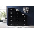 thumbnail image 6 of Hodedah 3-Shelf, 6-Door Multipurpose Bookcase, Black, 6 of 6