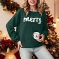 thumbnail image 5 of larppty Womens Merry Christmas Sweaters Long Sleeve Sweater Loose Fit Pullover Top Christmas Holiday Sweaters (Dark Green, XL), 5 of 6