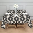thumbnail image 3 of Black Beige Checkerboard Checkered Pattern Square Tablecloth,Waterproof Square Table Cover,Wipeable Spillproof Washable Table Cover for Home Kitchen Party Decor 60"x60"(152x152cm), 3 of 6