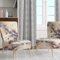 thumbnail image 2 of Designart "Pink and Plum Cherry Blossom Bough IV" Beige Cherry Blossom Upholstered Accent Chair - Modern Arm Chair For Bedroom, 2 of 5