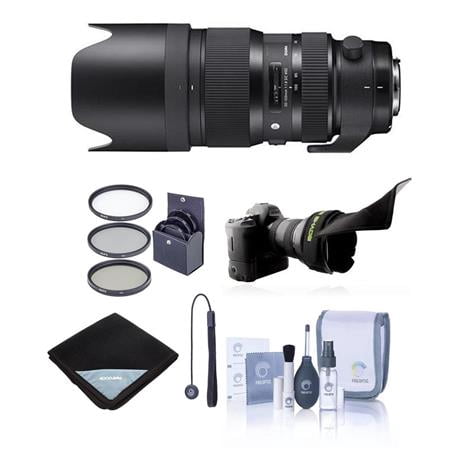 50-100mm f/1.8 DC HSM Art Lens for Canon EF  Bundle with ProOptic 82mm Filter Kit  Flex Lens Shade  Lens Wrap  Cleaning Kit  Cap Tether
