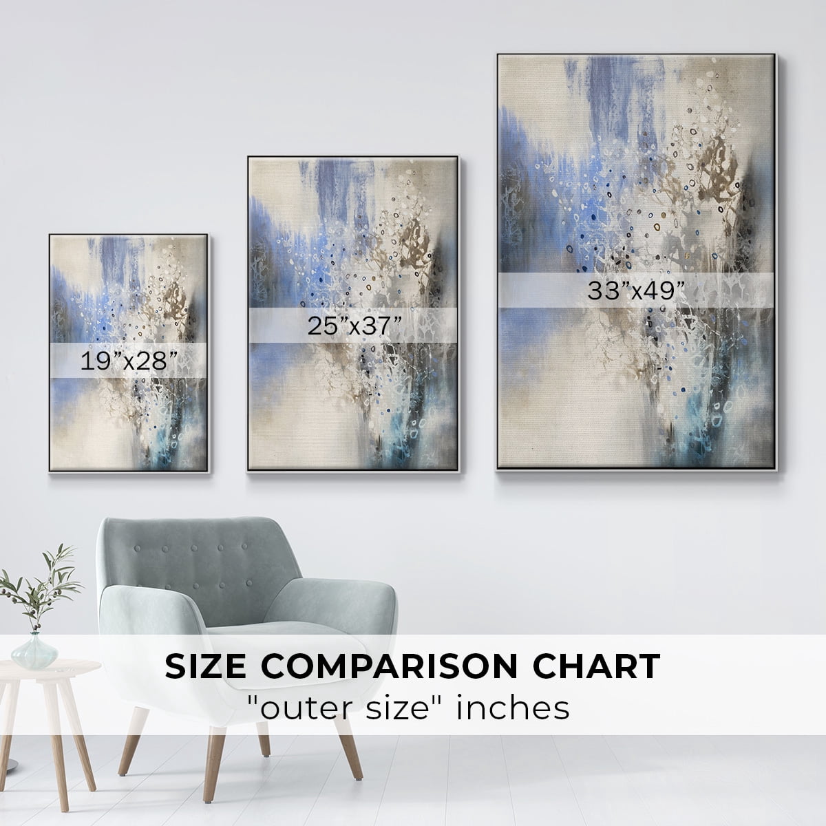 Glacier Stones Framed Premium Gallery Wrapped Canvas - Ready to Hang - 27 x 41 - White Floating Frame