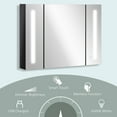 thumbnail image 6 of kleankin LED Lighted Medicine Cabinet with Mirror, 35.5"W x 25.5"H Wall Mounted Bathroom Cabinet, 6 of 8