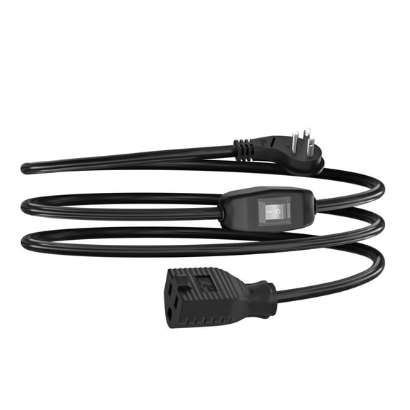 HITRENDS 10ft Heavy Duty Power Extension Cord with Switch, 1625W for Indoor Outdoor