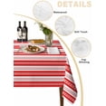 thumbnail image 3 of Boho Red Stripe Tablecloth Rectangle Table Cloth 60x102, Waterproof Tablecloth Outdoor Table Cloth, Abstract Geometric White Minimalist Washable Table Cover for Kitchen Dinning Party, 3 of 8
