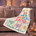thumbnail image 6 of Printed Flannel Throw Blanket with You Make World Softer Whimsical Heartfelt Affirmation, 6 of 9