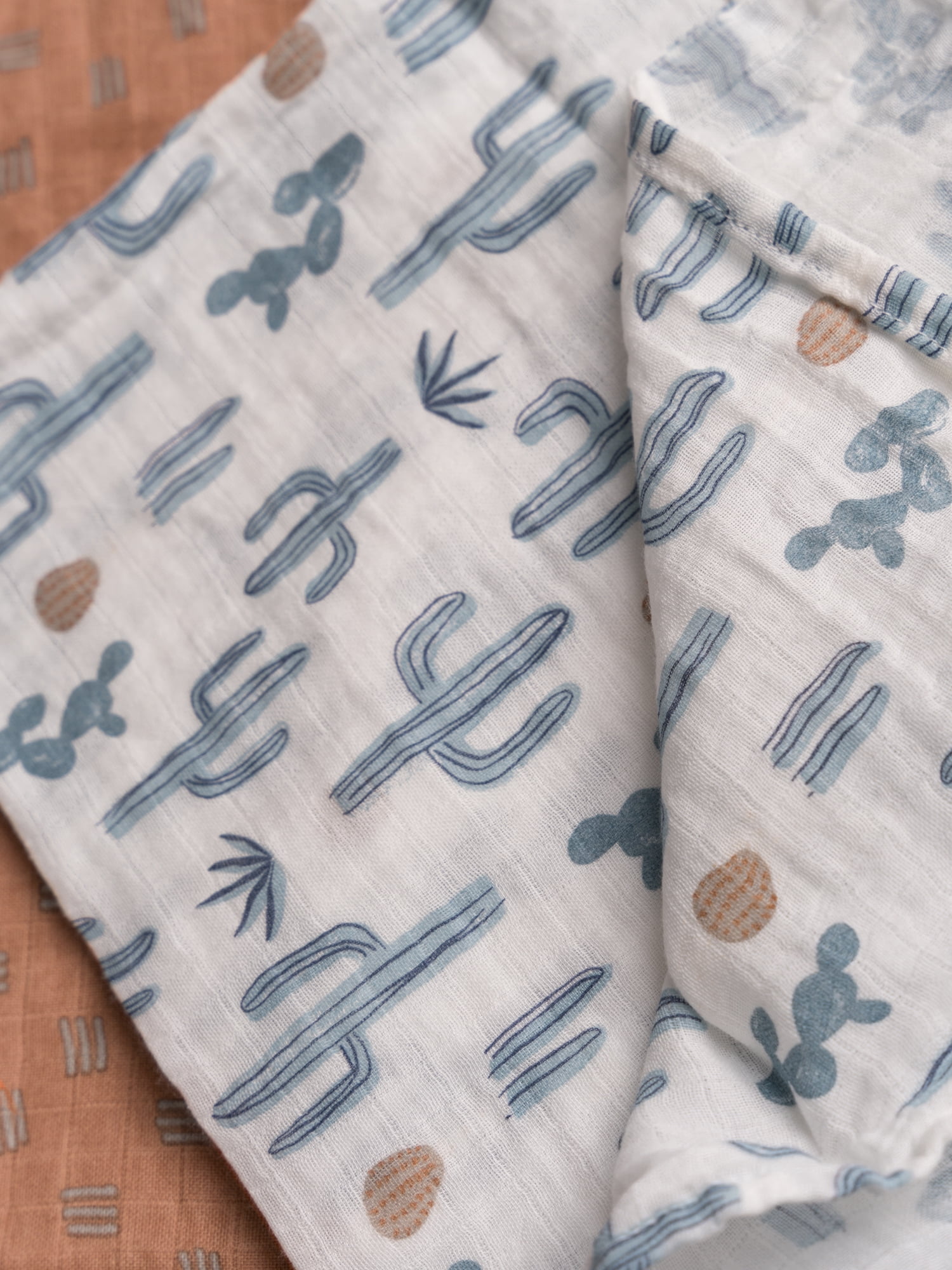 Modern Moments by Gerber Gender Neutral Ultra Soft Swaddle Blankets, 2-Pack, Cactus and Clay