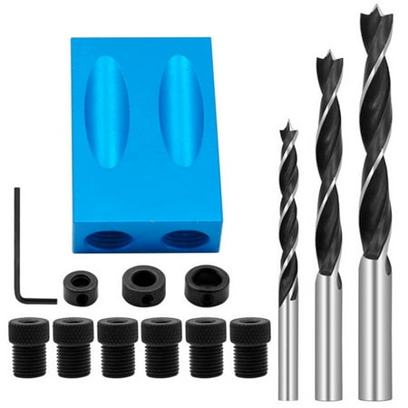 

Asdomo Punch Locator 15 Degree Angle Drill Guide Set Hole Locators Blue Aluminum Alloy Durable Accessories Woodworking Tools