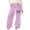 Light Purple, variant on Shadoumai Girls Printed Athletic Pants Soft Casual Joggers Elastic Waistband For Play Everyday Wear Comfortable Kids Activewear