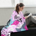 thumbnail image 3 of Manta con estampado de leopardo y corazones para sofá, 50 x 60 pulgadas, suave y acogedora, personalizada, para el día de San Valentín, mantas ligeras de franela polar, mantas y mantas cálidas y, 3 of 7