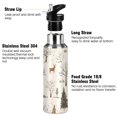 thumbnail image 3 of Yayeee 33oz Insulated Water Bottle Double Wall Stainless Steel with Flip Straw Lid, Beige Christmas Forest, 3 of 7