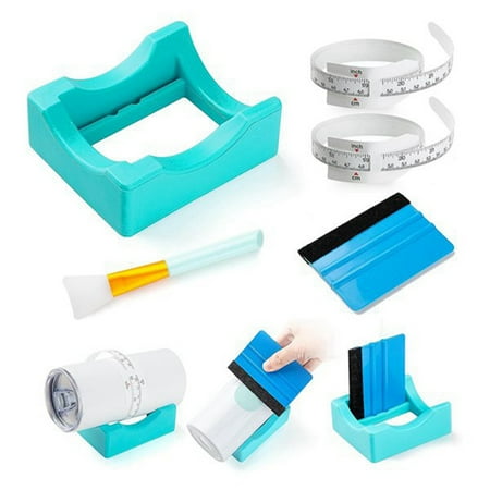 

Cup Cradle for Tumblers Silicone Tumbler Holder for Vinyl Decals Tumbler Cradle Built-in Slot with Felt Edge Squeegee